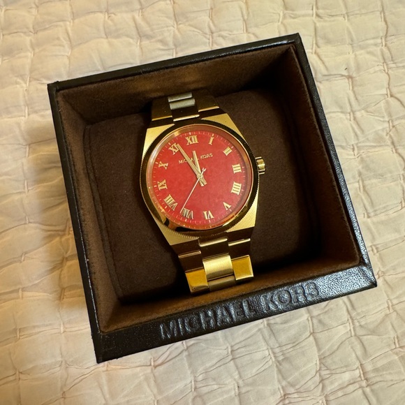 NWT Michael Kors Red MK5936 Watch - Picture 1 of 2